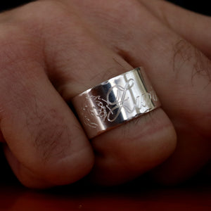 Personalisiertes Graviertes Benutzerdefinierter Ring aus Sterling Silber